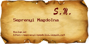 Seprenyi Magdolna névjegykártya