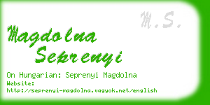 magdolna seprenyi business card